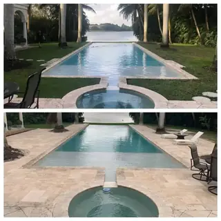 Before and after comparison of a Five Star Pavers & Pool Remodels project — project 01