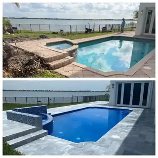 Before and after comparison of a Five Star Pavers & Pool Remodels project — project 03