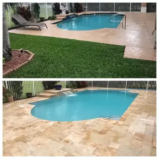Before and after comparison of a Five Star Pavers & Pool Remodels project — project 04