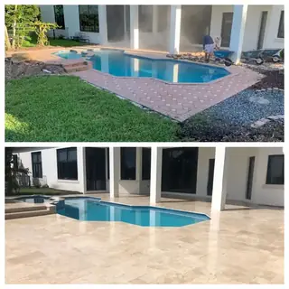 Before and after comparison of a Five Star Pavers & Pool Remodels project — project 05