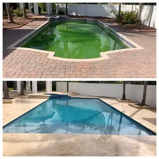 Before and after comparison of a Five Star Pavers & Pool Remodels project — project 09
