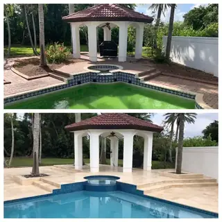Before and after comparison of a Five Star Pavers & Pool Remodels project — project 10