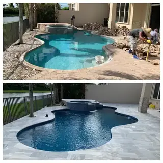 Before and after comparison of a Five Star Pavers & Pool Remodels project — project 15