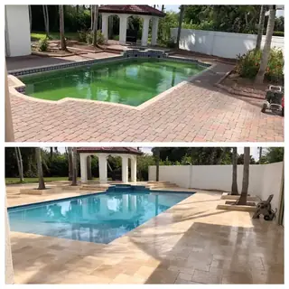 Before and after comparison of a Five Star Pavers & Pool Remodels project — project 16
