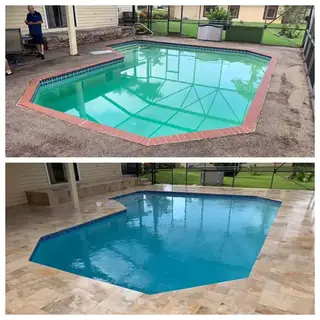 Before and after comparison of a Five Star Pavers & Pool Remodels project — project 22