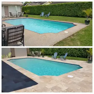 Before and after comparison of a Five Star Pavers & Pool Remodels project — project 24