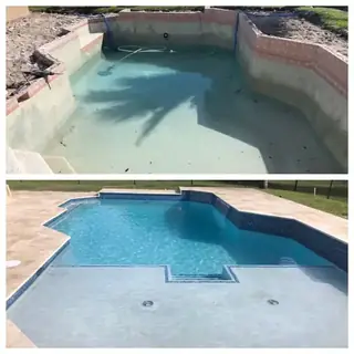 Before and after comparison of a Five Star Pavers & Pool Remodels project — project 26