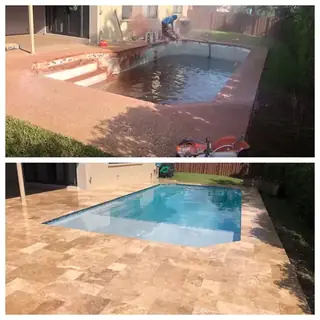 Before and after comparison of a Five Star Pavers & Pool Remodels project — project 30