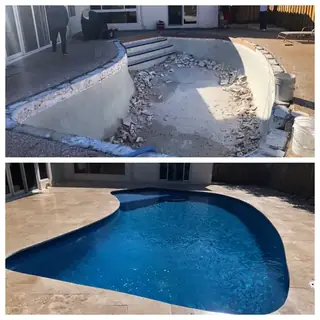 Before and after comparison of a Five Star Pavers & Pool Remodels project — project 31