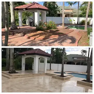 Before and after comparison of a Five Star Pavers & Pool Remodels project — project 32