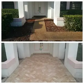 Before and after comparison of a Five Star Pavers & Pool Remodels project — project 36