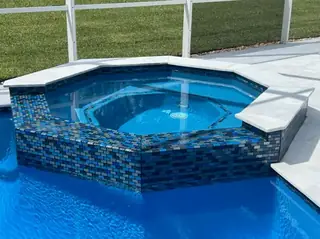 Glass pool tile selection or installation for a South Florida swimming pool — project 03