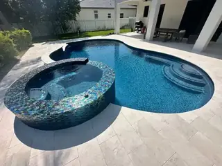 Glass pool tile selection or installation for a South Florida swimming pool — project 06