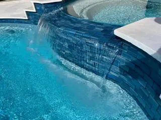 Glass pool tile selection or installation for a South Florida swimming pool — project 14