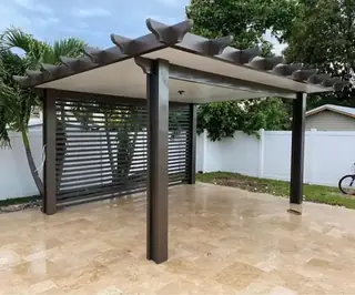 Pergola project creating a covered South Florida outdoor living space — project 04