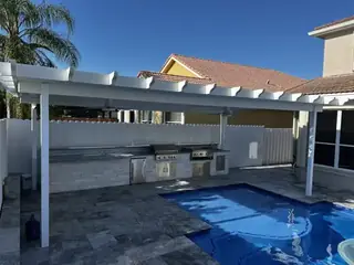 Pergola project creating a covered South Florida outdoor living space — project 09