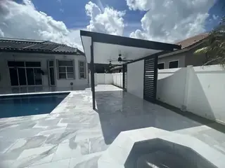 Pergola project creating a covered South Florida outdoor living space — project 12