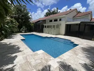 Pool resurfacing project with a blue swimming pool finish — project 02