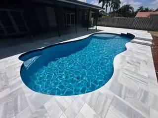 Pool resurfacing project with a blue swimming pool finish — project 03