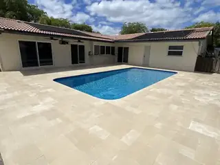 Pool resurfacing project with a blue swimming pool finish — project 04