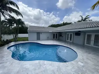 Pool resurfacing project with a blue swimming pool finish — project 05