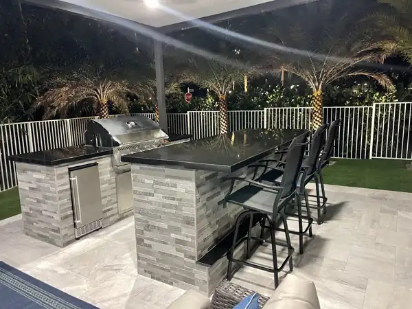 Custom outdoor kitchen and bar, project 2