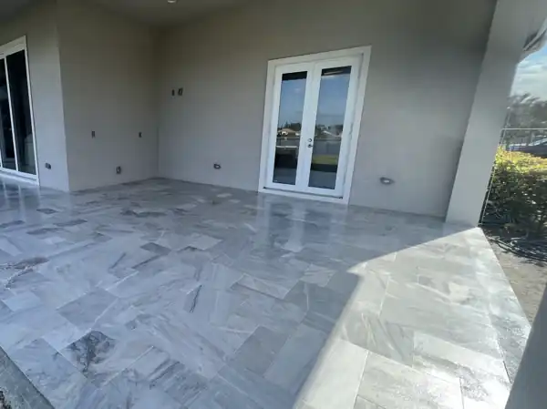 Paver patio installation, project 9