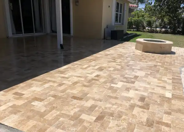 Paver patio installation, project 10