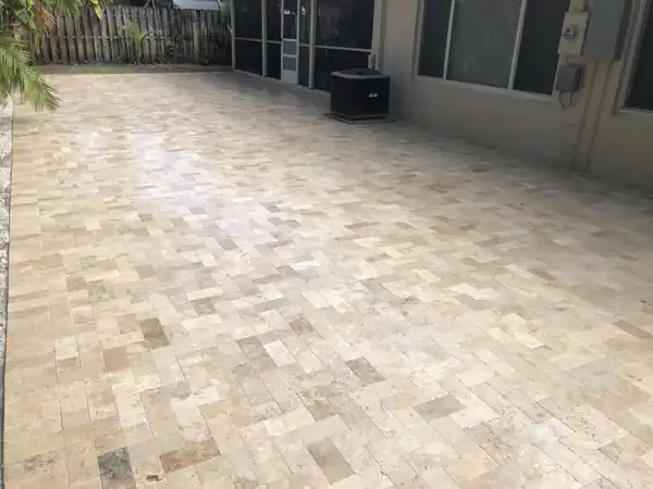 Paver patio installation, project 14