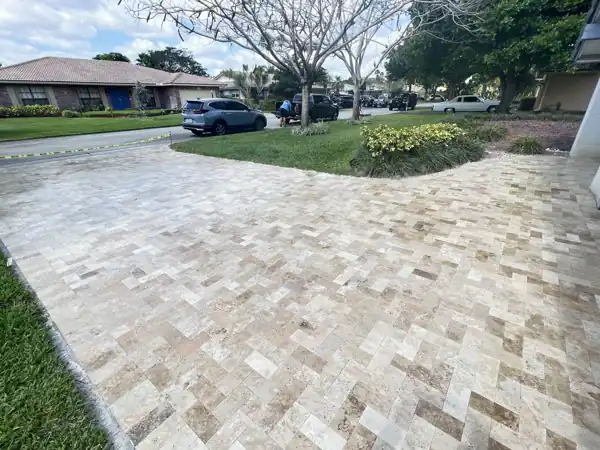 Paver driveway installation, project 22