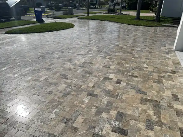 Paver driveway installation, project 24
