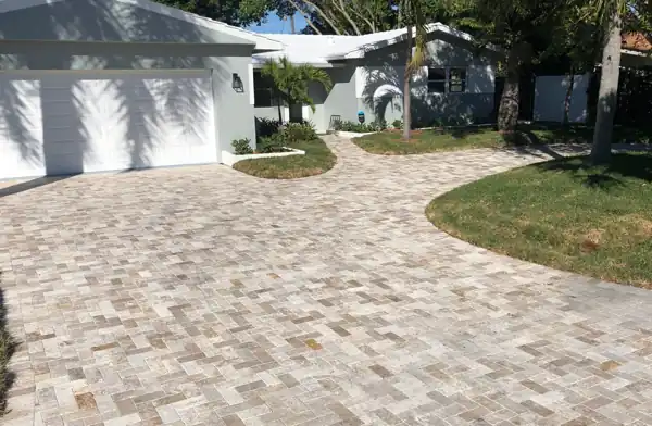Paver driveway installation, project 25