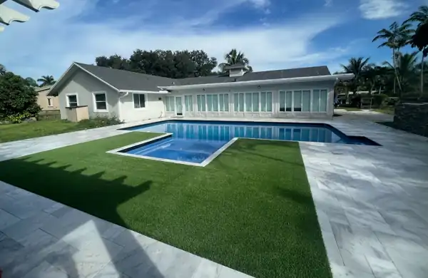 Natural stone pool deck installation, project 11