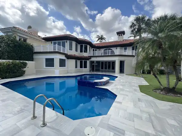 Natural stone pool deck installation, project 19
