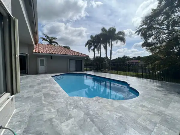 Natural stone pool deck installation, project 39